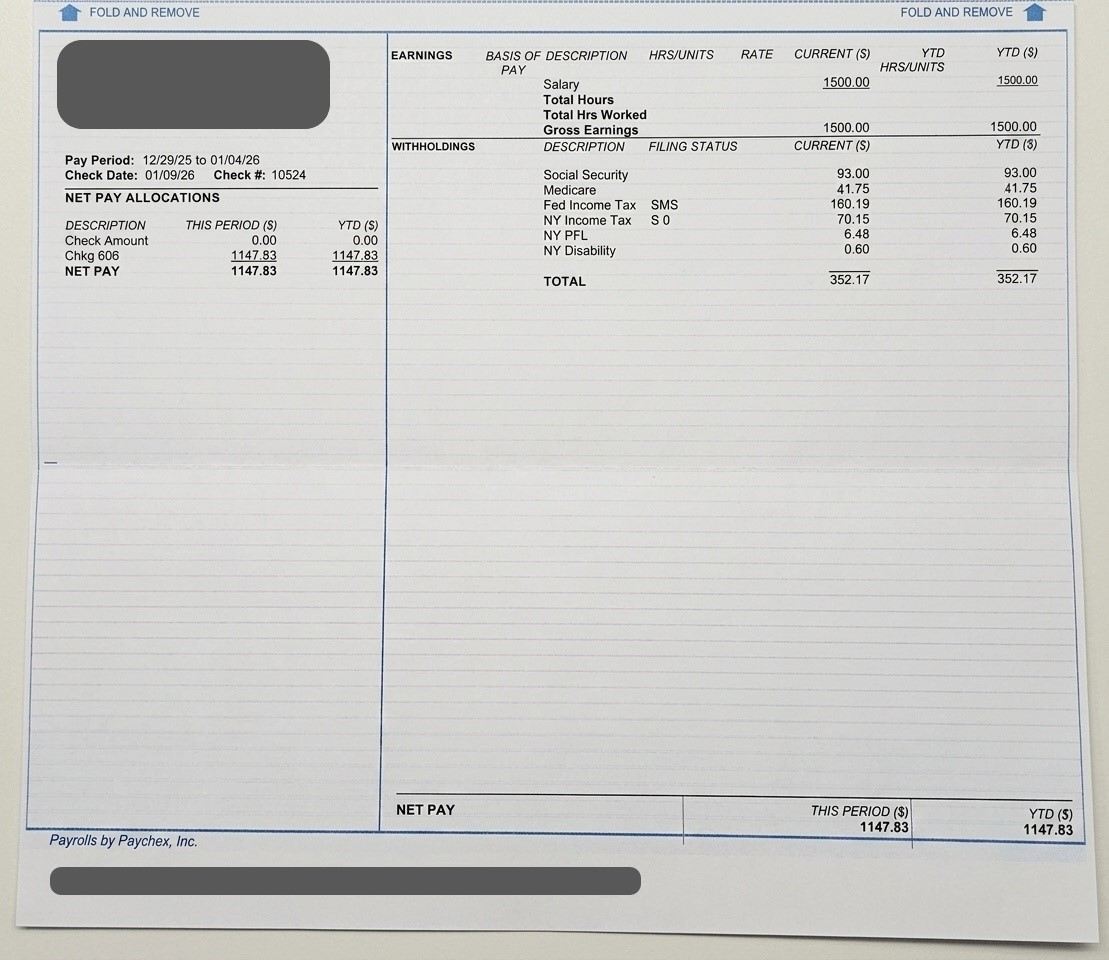 Document B — pay stub